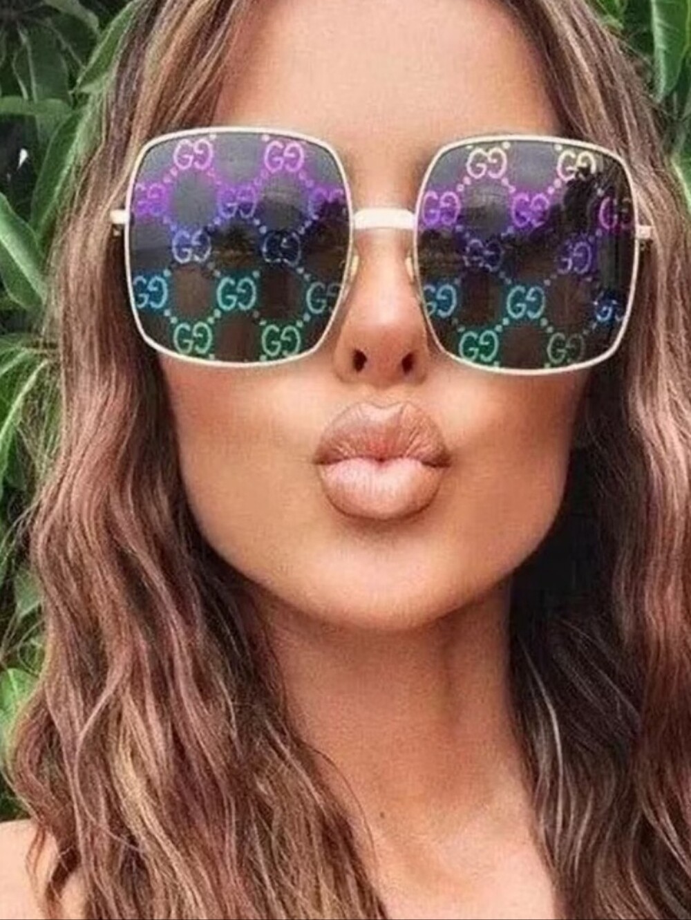Gucci Women's Square Gradient Logo Sunglasses Multicolor Lenses Gg0414s
